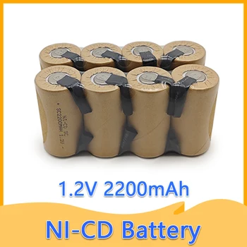 1.2 Батерия SC Акумулаторна Батерия 1,2 До 2200 mah Sub C NI-CD Клетки Със Заваръчни Первази за Електрически Бормашини-Шуруповерта САМ BATTERI Изображение