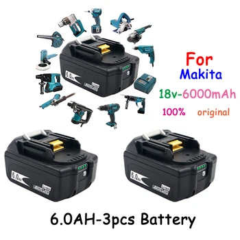 1-3 бр. BL1860 Акумулаторна Батерия 18v 6000 mah Литиево-йонна за Makita 18v Батерия BL1840 BL1850 BL1830 BL1860B LXT 400 Изображение