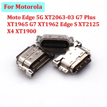 10 бр. USB порт За зареждане на зарядно устройство Конектор За Motorola Moto Edge 5G XT2063-03 Г-7 Плюс XT1965/G7 XT1962 Edge S XT2125/X4 XT1900 Изображение
