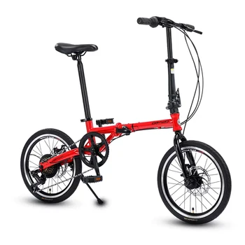 16-Инчовият Сгъваем велосипед от високо стомана за мъже и жени, Ултра-мини-студентски мотор с променлива скорост за възрастни, скутер Изображение
