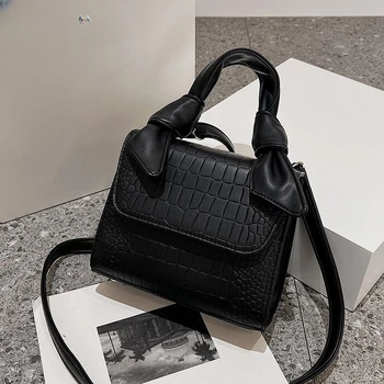 2023 Дамски Модерна чанта през рамо с шарките на алигатор, Маркови чанти и портфейли, Луксозни дамски малки чанти през рамо от изкуствена кожа Изображение
