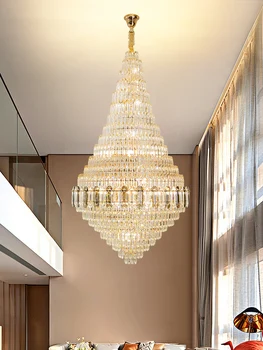2023 Най-продавания Луксозен стил K9, направени по поръчка, Модерен Лоби на хотела, Подвесная Кристален голям Полилей в помещението Изображение