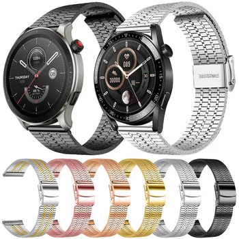 22 мм и каишка за часовник Huawei GT 4/3/2/2e/pro 46 мм и каишка от неръждаема стомана, 20 мм гривна Active2 Samsung Galaxy watch 4 5 pro 45 мм 44 Изображение