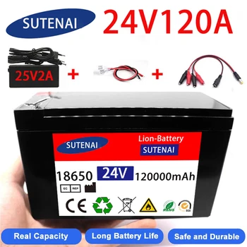 24v 120A Литиево-йонна батерия 18650 За Электромобиля, Литиева батерия 21V-25V 35Ah 120Ah, Вграден BMS 30A с висок Ток Изображение