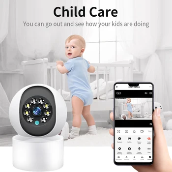 3MP/5MP Wifi PTZ камера 360 Домашна Безопасност Автоматично Проследяване за Откриване на човек Двупосочна Аудио Безжична IP Камера следи бебето Изображение