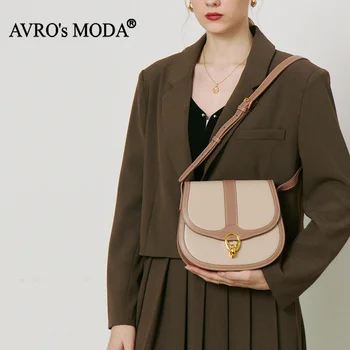 AVRO's MODA Луксозни Дизайнерски Чанти за Жени от естествена Кожа на рамото си, трактор преглед чанти, Модни Дамски Чанти-Месинджър през рамо с капак Изображение