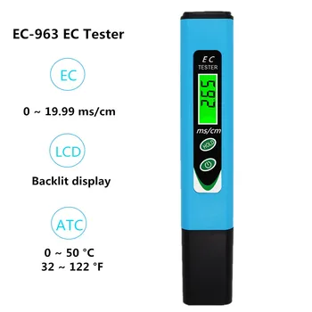 EC-963 Цифров Измерител на ЕО Тестер С Подсветка ATC Проводимостта на Инструмент За Измерване на Качеството на водите за Басейна Аквариум Отстъпка 30% Изображение