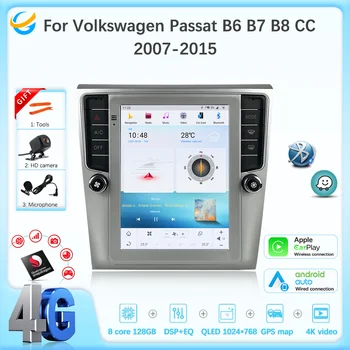JEHUNG За Volkswagen Passat B6 B7 B8 CC 2007-2015 Автомобилен мултимедиен плейър CarPlay GPS Радио 5G Навигация Qualcomm 8 ядра 128G 10,5 