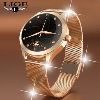 LIGE 2021 Нови луксозни маркови модни дамски спортни мъжки часовници, електронни часовници, дамски персонални цифрови часовници-гривни Изображение