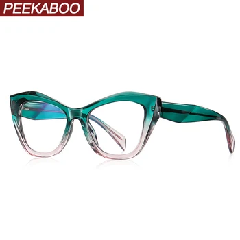 Peekaboo TR90 очила със синя светлина, оптични женски прозрачни лещи, дебели рамки за очила 