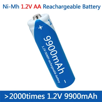 Батерия тип АА 1,2 акумулаторна батерия NIMH Батерия с голям капацитет 9900 mah Акумулаторна батерия за играчки Мишка с дистанционно управление Изображение