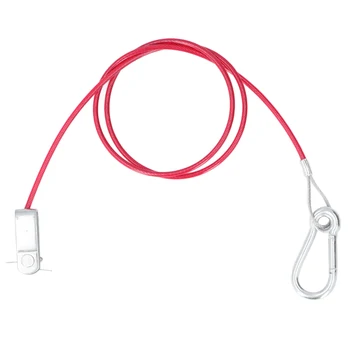Безопасност въжето с марж, Червено, от неръждаема стомана, с PVC покритие, 3,3 фута въже за защита на ремаркето от падане, Универсален Антикоррозийный въже за автомобили Изображение