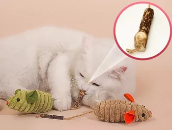 Гореща продажба Вградена Естествена коча Silver Vine Mouse Пет Cat Toy Изображение