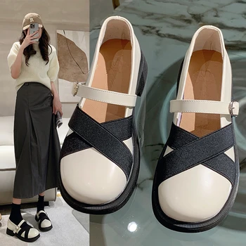 Дамски обувки 2023 Mary Jane, Реколта обувки в стил Лолита, Японски стил, Студентски обувки от лачена кожа в британския стил, Zapatos Изображение