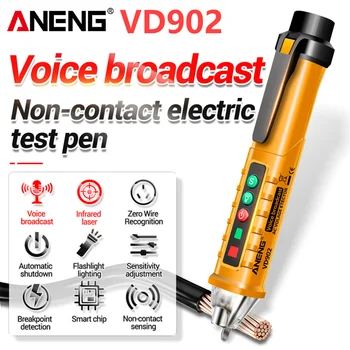 Дръжка за проверка на напрежението ANENG VD902 AC12V-1000V Безконтактен Звукова Аларма Гласово Излъчване на Електрически Тестер Дръжка за Инструменти Електрозахранване Изображение