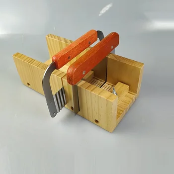 Дървена маса за рязане на сапун ръчна машина за рязане на сапун с два слота Изображение