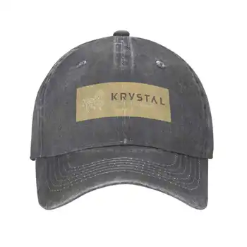 Ежедневни деним шапка с графичен принтом Krystal, Вязаная капачка, бейзболна шапка Изображение