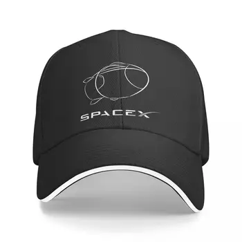 Екипажът Dragon Falcon Heavy SpaceX Starship Выстиранная Мъжка Бейзболна Шапка Солнцезащитная Шапка За Шофьор На Камион Възстановяване На Предишното Положение Шапки S Папина Шапка За Голф Изображение