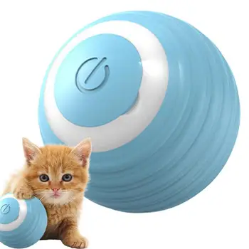 Електронен играчка топка за котки Автоматични интелигентни играчки за котки Електрически топката с led подсветка, USB Акумулаторни аксесоари за домашни любимци, за дразнения и Изображение