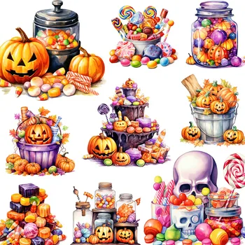 Етикети с бонбони на Хелоуин, стикери за бродерия и scrapbooking, детски играчки, декоративни стикер за книги, канцеларски материали 