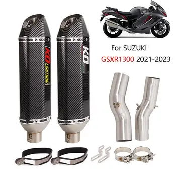 За SUZUKI GSXR1300 2021-2023 51 мм Мотоциклет Изпускателна Средната Свързваща Тръба Ляв и Десен Ауспуси Escape С DB Killer От Неръждаема Стомана Изображение