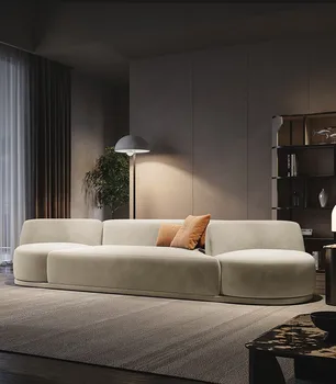 Италиански минималистичен въртящи разтегателен Модерен минималистичен италиански дизайнер 2023 нов директен диван Изображение