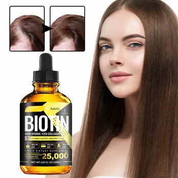 Коллагеновое масло за растежа на косата Течни капки Колаген B7 Витаминное масло за косата, 30 мл Изображение