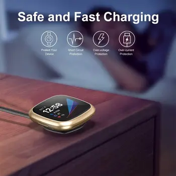 Комплект Зарядно устройство с Дължина 1 м Съвместим С smart часовника Fitbit Versa 3, USB-кабел За зареждане, адаптер За Смяна на Аксесоар Fitbit Sense Изображение