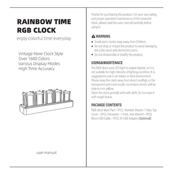Ламповые часовници Дървени RGB Цифров часовник Reteo Съвременни настолни часовници САМ Псевдо Челночный кораб Изображение