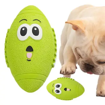 Латексный топка за кучета, меки гумени играчки за кучета с забавен израз на лицето, трайни интерактивни писклив играчки топки, дъвчене и писклив играчка топка за кучета Изображение