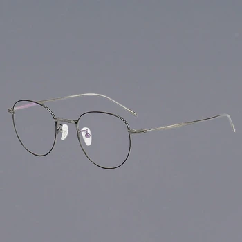 Леки Очила за четене от чист титан за мъже, класически бизнес прости очила за оптична късогледство, дамски слънчеви очила в рамки Изображение