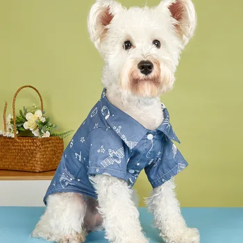 Летни ризи за кучета с модерен принтом серия 