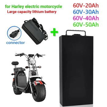 Литиева Батерия Электромобиля Harley 18650 60V 50Ah за Двухколесного Складного Електрически Скутер Citycoco Със зарядно устройство Изображение