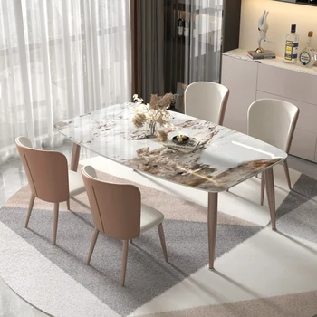 Луксозна маса от ярка от шисти, модерен минималистичен домакински правоъгълник Изображение