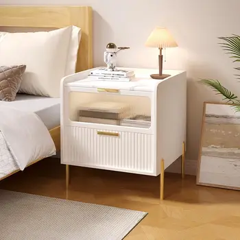 Мебели за спалня, Нощни Шкафчета, Кът за съхранение на вещите в спалнята, малка странична масичка, Картотечное Стъкло С чекмеджета Comodini, Съвременни мебели XY50BT Изображение