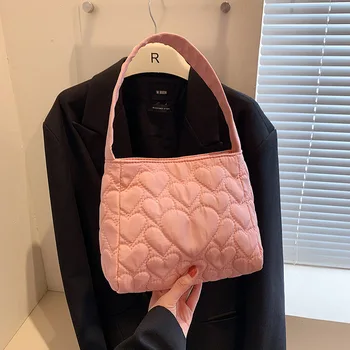 Модерна дамска чанта за през рамото от плат Оксфорд, дамски чанти под мишниците, просто обикновен дамски чанти-тоут, портфейл Изображение