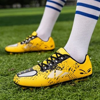 Мъжки Футболни обувки за юноши, висок клас футболни обувки, устойчива на плъзгане Професионална Женски футболни обувки за деца, обувки за тренировки на открито Изображение