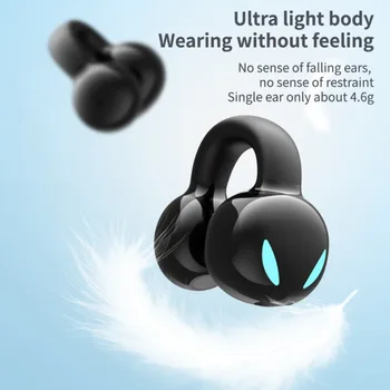 На ухото Клип-Bluetooth-Слушалки YX-03 с докосване V5.3, Слушалките с шумопотискане, Водоустойчиви слушалки с тежки бас за Универсален телефон Изображение