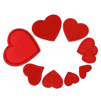 Направи си САМ Шият Украса За Апликация на Дрехи Лепенки във Формата На Червено Сърце Индивидуални Стикери с Аксесоари за Облекло Изображение