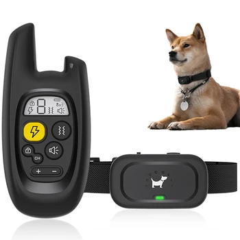 Нашийници за кучета срещу лае, устройството, без да лае с електростатично импулс, вибрации и глас, дистанционно управление на 500 м Изображение