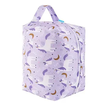 Непромокаеми тъкани чанти HappyFlute за новородено, бързо съхнещи чанти за памперси, Миещи се и многократна употреба мокри чанти Изображение