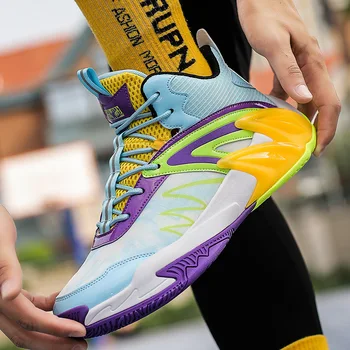 Нова Младежка Мода Баскетболни Обувки За Мъже И Жени, Улични Маратонки, Удобни И Дишащи Баскетболни Спортни обувки Изображение