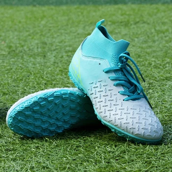 Нови Футболни обувки TF За мъже С Високо Берцем дантела, Мини футболни Обувки за мини футбол, износоустойчивост, по-Леки, дишащи Изображение