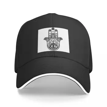 Новият Символ на ръцете Хамсия - Черно-бяло на изкуството - Иконата на Дизайнерски шапки Sharon Cummings, Дамска шапка, Мъжки Изображение