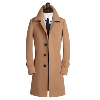 ново записване, зимно вълнена палта, мъжко палто Spuer, голямо финото палто, всекидневни вълнен термален тренч, връхни дрехи, големи размери S-7XL8XL9XL Изображение