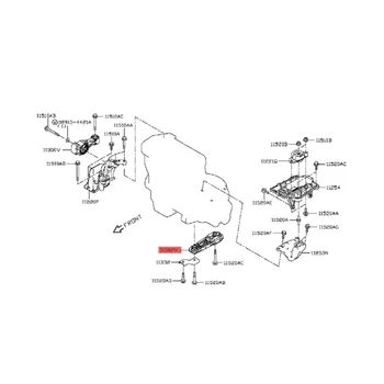 Определяне на гърба на долната стойки на двигателя на Nissan Juke Sentra Tiida 2011-2019, Буфер на двигателя при събирането на Изображение