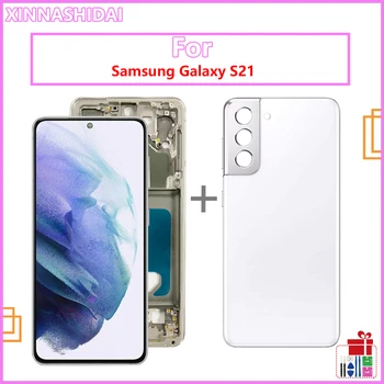 Оригинален AMOLED На Samsung Galaxy S21 5G G990F G991F G991U G991B/DS LCD Сензорен дисплей, Дигитайзер, Подмяна с Рамка Изображение