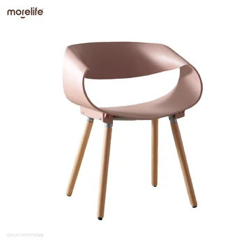 Пластмасови Трапезни столове за тераса Модерен, Удобен Ергономичен Дизайн шезлонг За спални Мобилни Столове за маса за хранене Sedie Da Pranzo Изображение