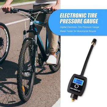 Преносим електронен сензор за налягане в гумите с цифров дисплей за мотоциклет, велосипед Изображение