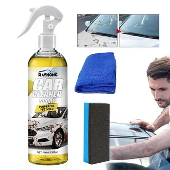 Препарат за почистване на автомобилни седалки, универсални антивозрастные средства за почистване на кожата, Спрей за домашно почистване на салон на автомобил, нано-спрей с губчатым кърпа Изображение